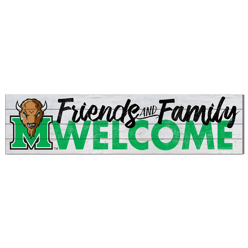 White Marshall Thundering Herd 10'' x 40'' Friends & Family Welcome Sign