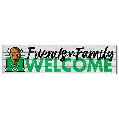 White Marshall Thundering Herd 10'' x 40'' Friends & Family Welcome Sign