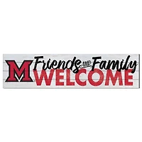 White Miami University RedHawks 10'' x 40'' Friends & Family Welcome Sign