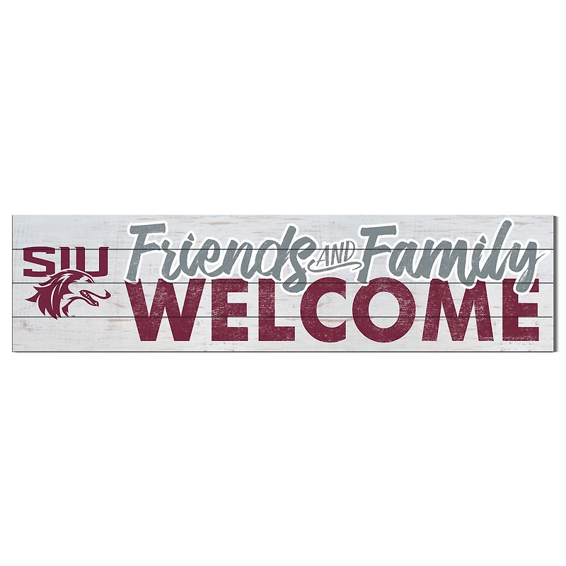 White Southern Illinois Salukis 10'' x 40'' Friends & Family Welcome Sign