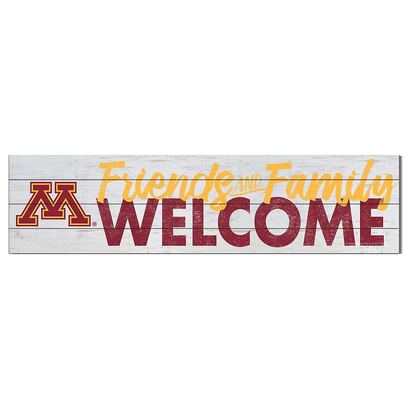 White Minnesota Golden Gophers 10'' x 40'' Friends & Family Welcome Sign