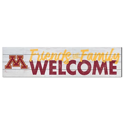 White Minnesota Golden Gophers 10'' x 40'' Friends & Family Welcome Sign