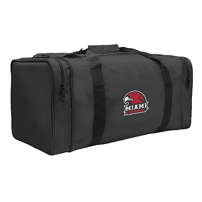 Black Miami University RedHawks Gear Pack Square Duffel Bag