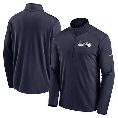 Men's Nike Navy Seattle Seahawks Logo Pacer Performance Half-Zip Jacket