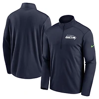 Men's Nike Navy Seattle Seahawks Logo Pacer Performance Half-Zip Jacket