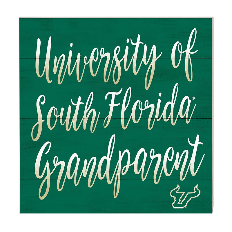 Green South Florida Bulls 10'' x 10'' Grandparent Plaque