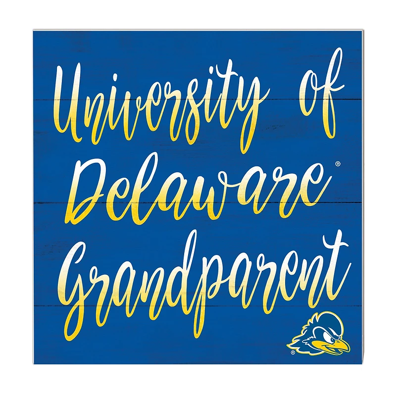 Blue Delaware Fightin' Blue Hens 10'' x 10'' Grandparent Plaque