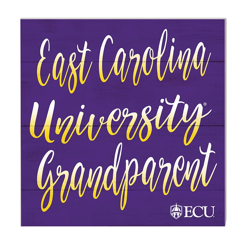 Purple ECU Pirates 10'' x 10'' Grandparent Plaque