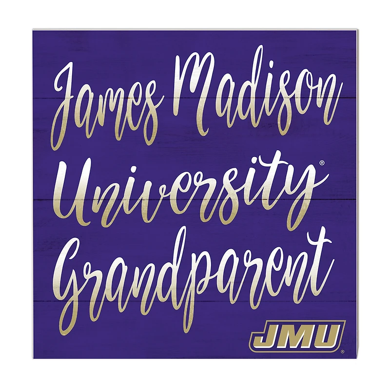 Purple James Madison Dukes 10'' x 10'' Grandparent Plaque