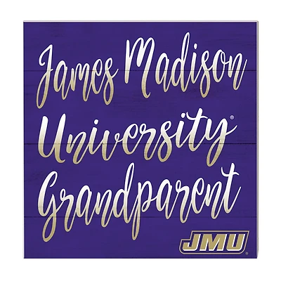 Purple James Madison Dukes 10'' x 10'' Grandparent Plaque