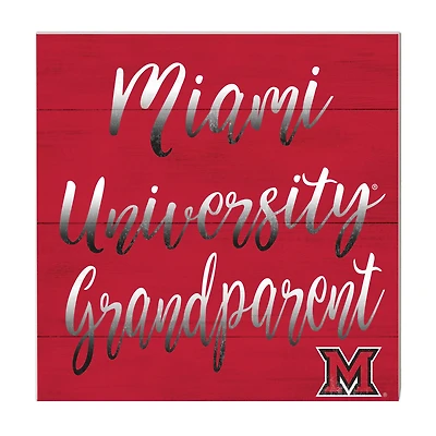 Red Miami University RedHawks 10'' x 10'' Grandparent Plaque