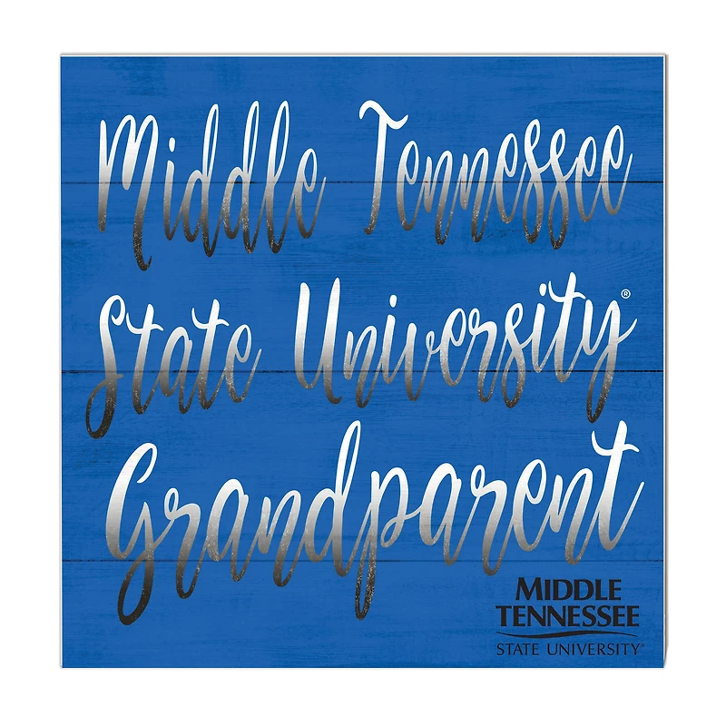 Royal MTSU Blue Raiders 10'' x 10'' Grandparent Plaque