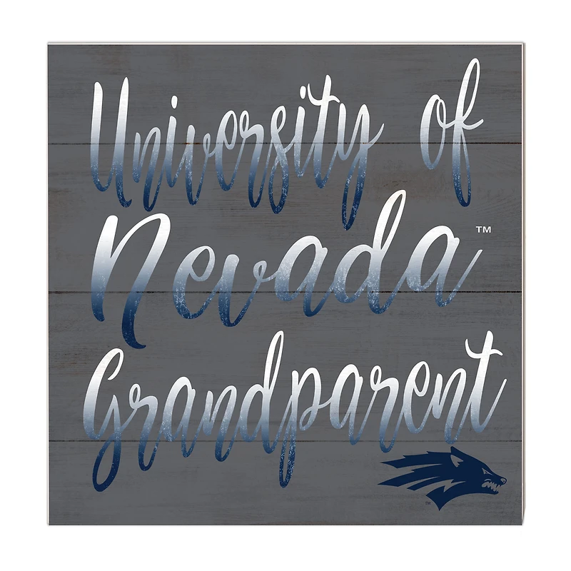Gray Nevada Wolf Pack 10'' x 10'' Grandparent Plaque