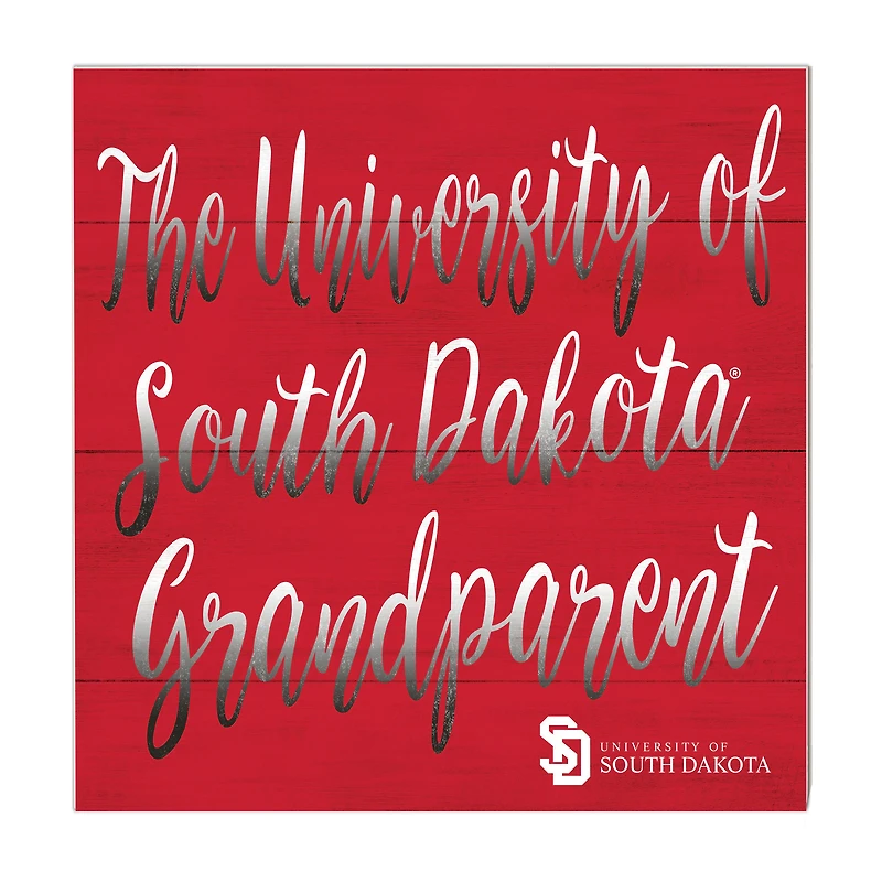 Red South Dakota Coyotes 10'' x 10'' Grandparent Plaque