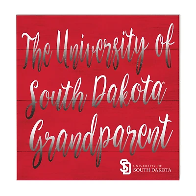 Red South Dakota Coyotes 10'' x 10'' Grandparent Plaque