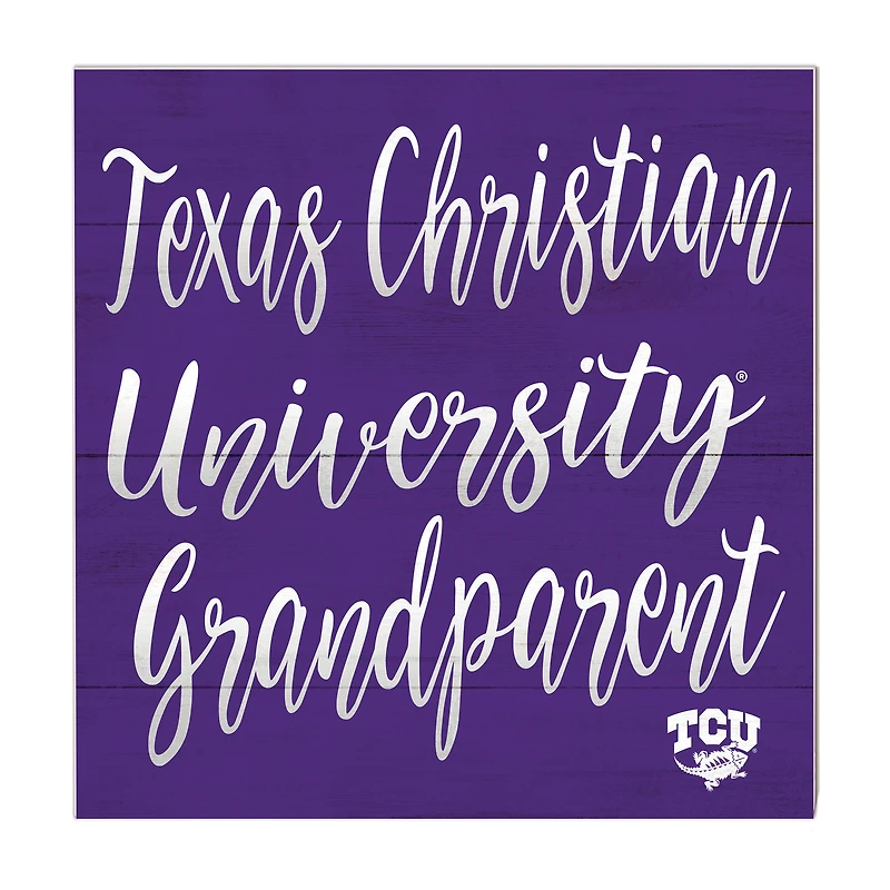 Purple TCU Horned Frogs 10'' x 10'' Grandparent Plaque