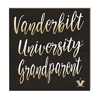 Black Vanderbilt Commodores 10'' x 10'' Grandparent Plaque