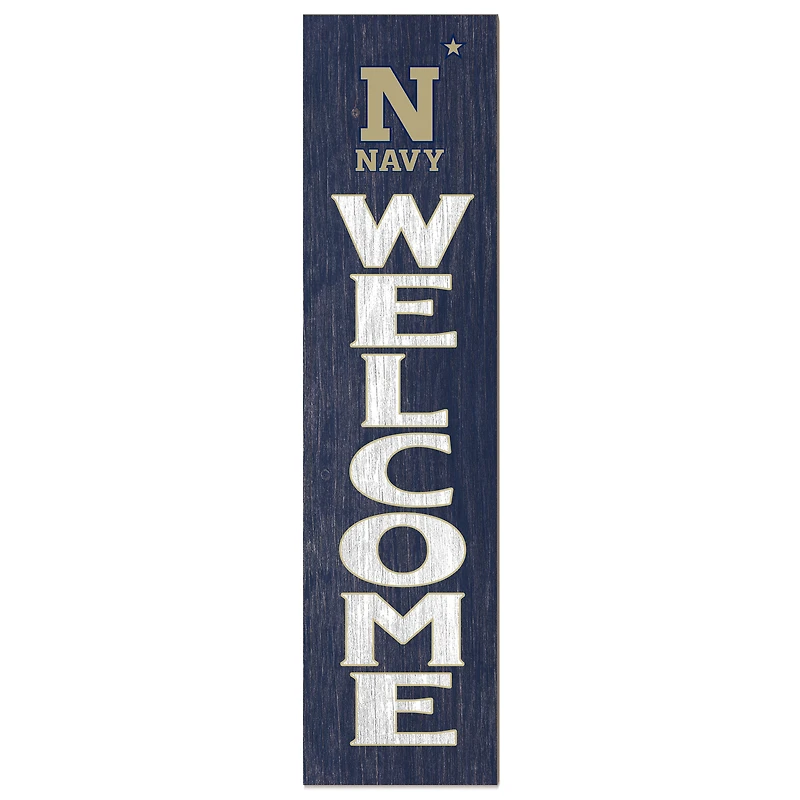 Navy Navy Midshipmen 12'' x 48'' Welcome Outdoor Leaner