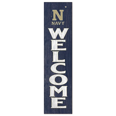 Navy Navy Midshipmen 12'' x 48'' Welcome Outdoor Leaner