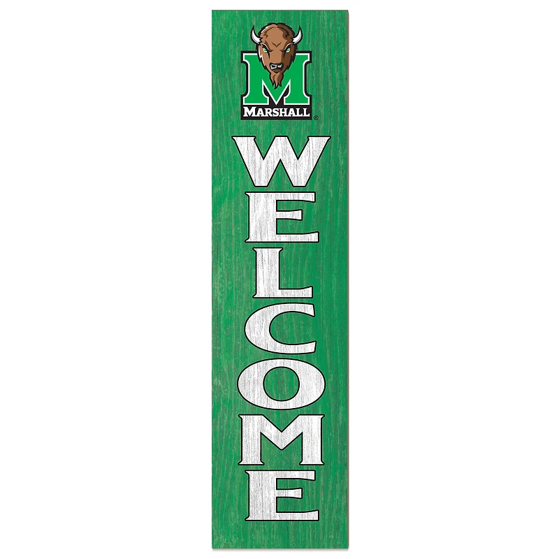 Kelly Green Marshall Thundering Herd 12'' x 48'' Welcome Outdoor Leaner