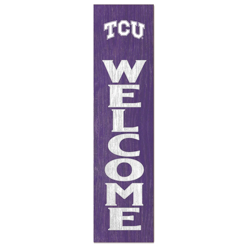 Purple TCU Horned Frogs 12'' x 48'' Welcome Outdoor Leaner