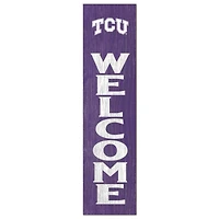 Purple TCU Horned Frogs 12'' x 48'' Welcome Outdoor Leaner
