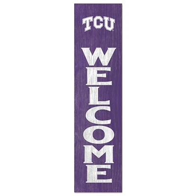 Purple TCU Horned Frogs 12'' x 48'' Welcome Outdoor Leaner