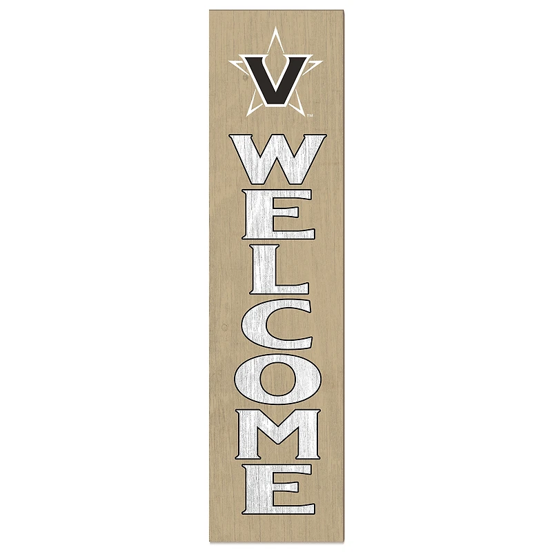 Gold Vanderbilt Commodores 12'' x 48'' Welcome Outdoor Leaner
