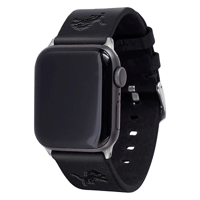 Black Detroit Lions Leather Apple Watch Band