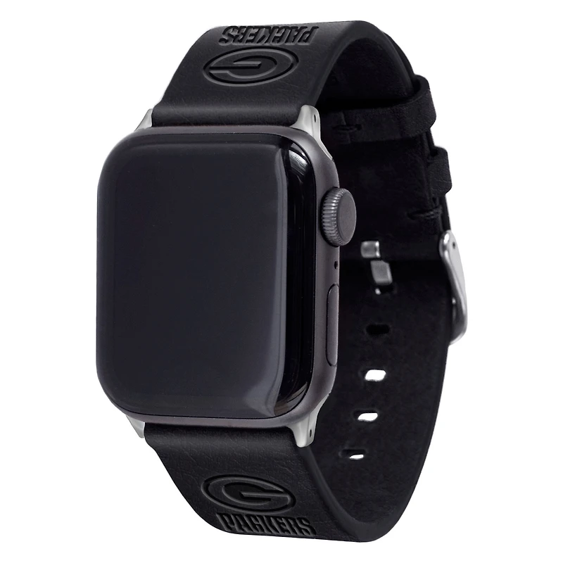 Black Green Bay Packers Leather Apple Watch Band