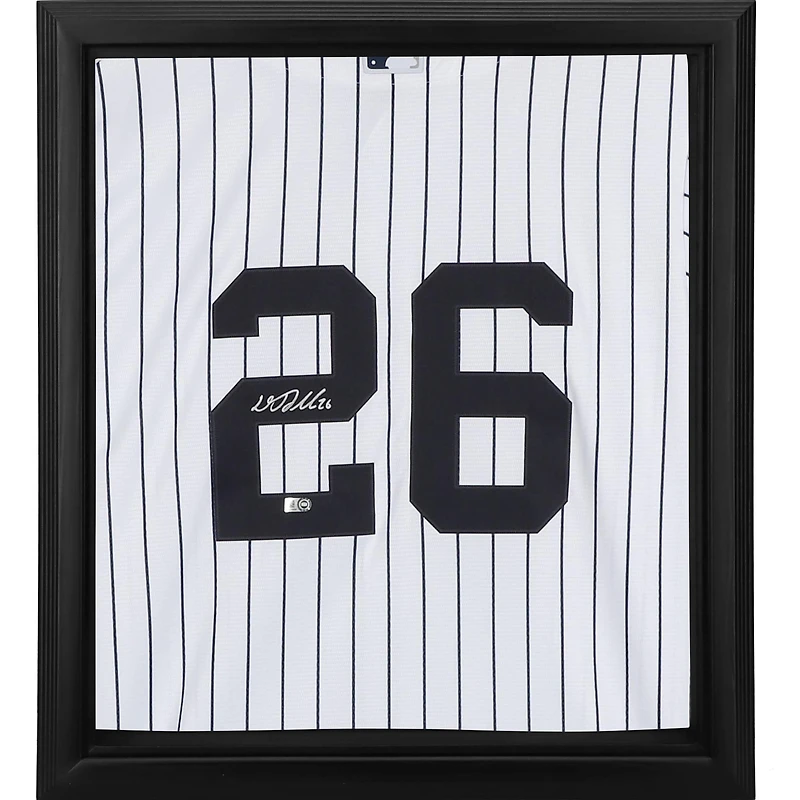DJ LeMahieu New York Yankees Autographed Framed Nike White Replica Jersey Shadowbox