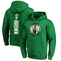 Men's Jaylen Brown Kelly Green Boston Celtics Playmaker Name & Number Pullover Hoodie