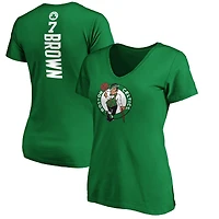 Women's Jaylen Brown Kelly Green Boston Celtics Playmaker Name & Number V-Neck T-Shirt