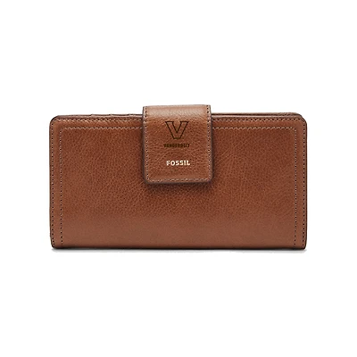 Women's Fossil Brown Vanderbilt Commodores Leather Logan RFID Tab Clutch