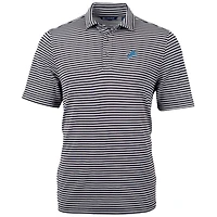Men's Cutter & Buck Black Detroit Lions Big & Tall Virtue Eco Pique Stripe Recycled Polo