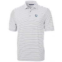 Men's Cutter & Buck White Indianapolis Colts Big & Tall Virtue Eco Pique Stripe Recycled Polo