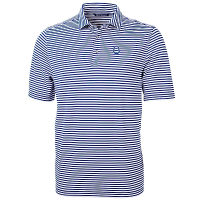 Men's Cutter & Buck Royal Indianapolis Colts Big & Tall Virtue Eco Pique Stripe Recycled Polo