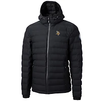 Men's Cutter & Buck Black Minnesota Vikings Mission Ridge Repreve Full-Zip Puffer Jacket