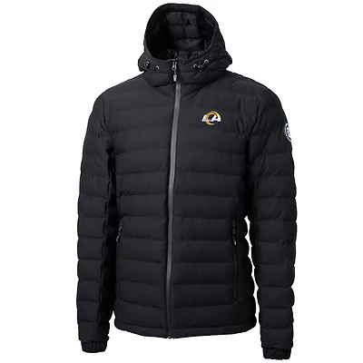 Men's Cutter & Buck Black Los Angeles Rams Mission Ridge Repreve Full-Zip Puffer Jacket