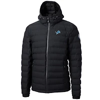 Men's Cutter & Buck Black Detroit Lions Mission Ridge Repreve Full-Zip Puffer Jacket