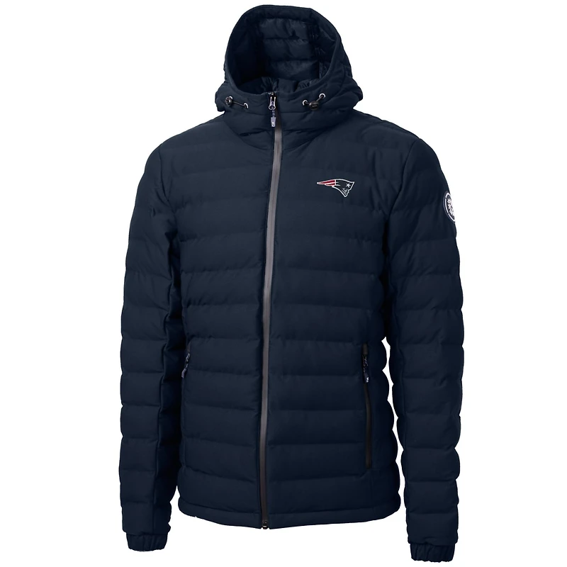 Men's Cutter & Buck Navy New England Patriots Mission Ridge Repreve Full-Zip Puffer Jacket