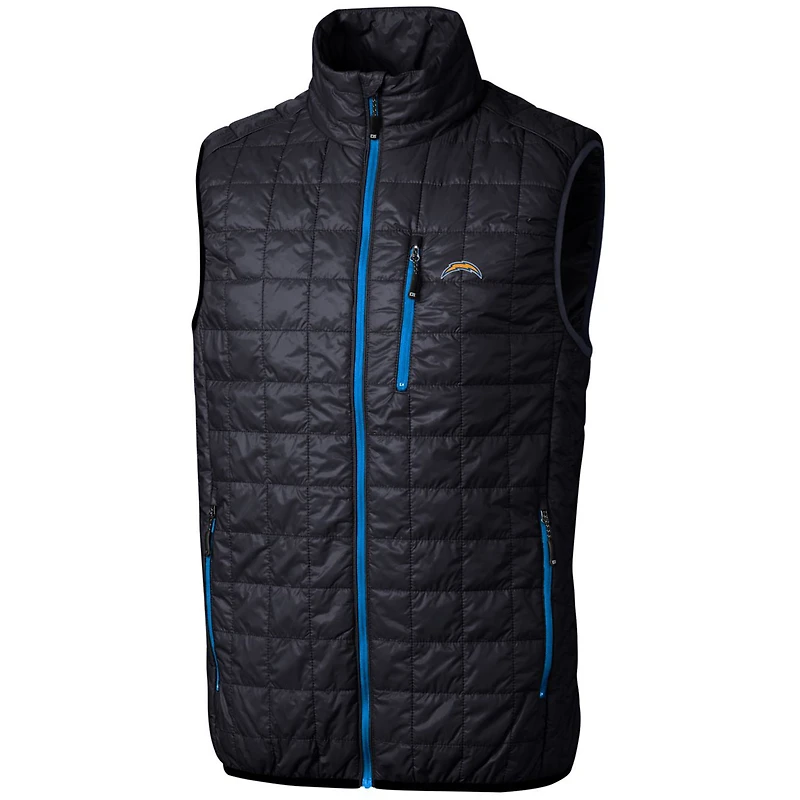 Men's Cutter & Buck Navy Los Angeles Chargers Rainier Full-Zip Puffer Vest