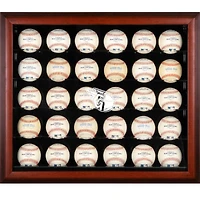 Cleveland Guardians Mahogany Framed Logo 30-Ball Display Case
