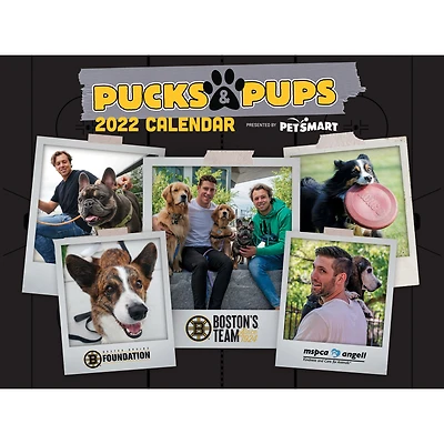 Boston Bruins 2022 Pucks & Pups Wall Calendar