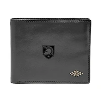 Men's Fossil Black Army Black Knights Leather Ryan RFID Flip ID Bifold Wallet