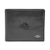 Men's Fossil Black Gonzaga Bulldogs Leather Ryan RFID Flip ID Bifold Wallet