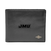 Men's Fossil Black James Madison Dukes Leather Ryan RFID Flip ID Bifold Wallet