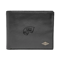 Men's Fossil Black Western Kentucky Hilltoppers Leather Ryan RFID Flip ID Bifold Wallet