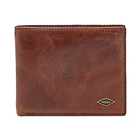 Men's Fossil Brown Appalachian State Mountaineers Leather Ryan RFID Flip ID Bifold Wallet