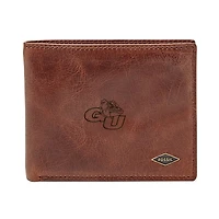 Men's Fossil Brown Gonzaga Bulldogs Leather Ryan RFID Flip ID Bifold Wallet